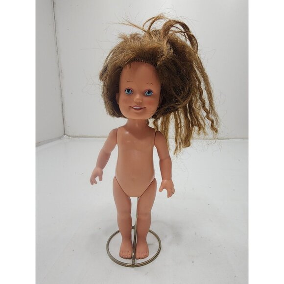 Dolly Surprise Hair Grows 1987 Playskool Doll Brunette With Blue Green Eyes - Picture 1 of 6